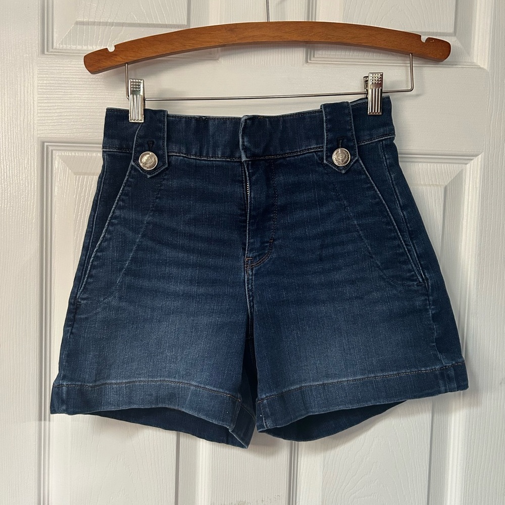 White House Black Market Blue Jean Shorts High-Waisted Cuffed